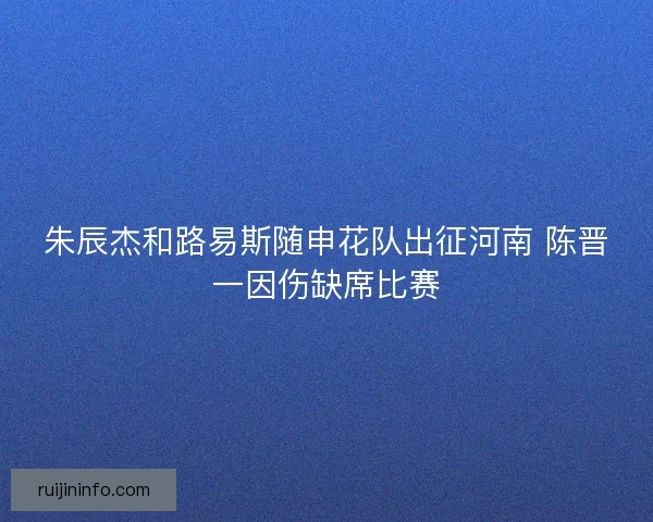 朱辰杰和路易斯随申花队出征河南 陈晋一因伤缺席比赛